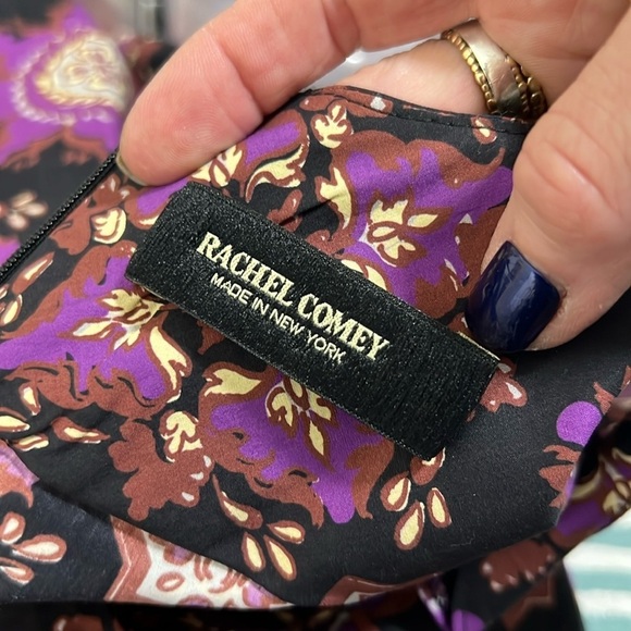 Rachel Comey Purple Print Cap Sleeve Shift Dress Size 2 - Picture 8 of 11